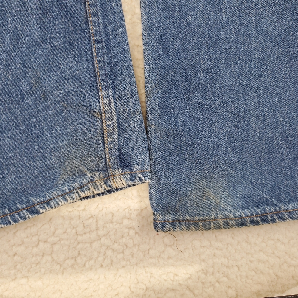 80s Levis 501 0115 Blue Jeans Mens 34x36 Buttonfly Wide Leg VTG USA (32x36) - Picture 6 of 13